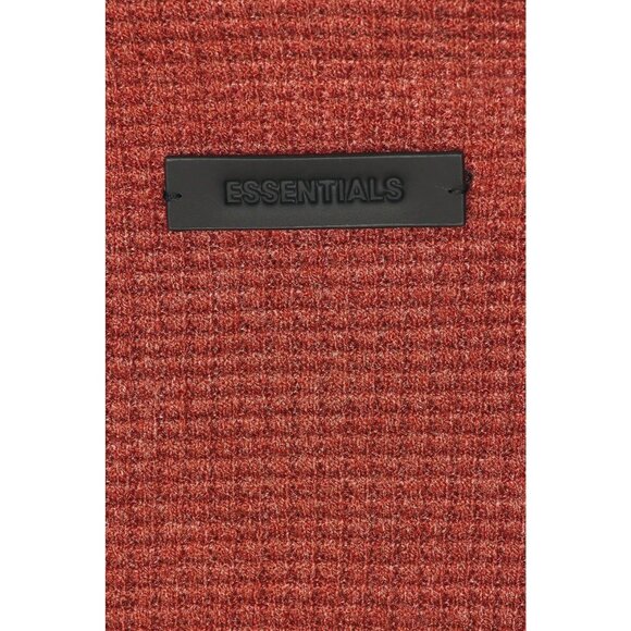 Fear of God ESSENTIALS Waffle Fitted Long Sleeve in Crimson X-Small New Womens - Picture 4 of 12